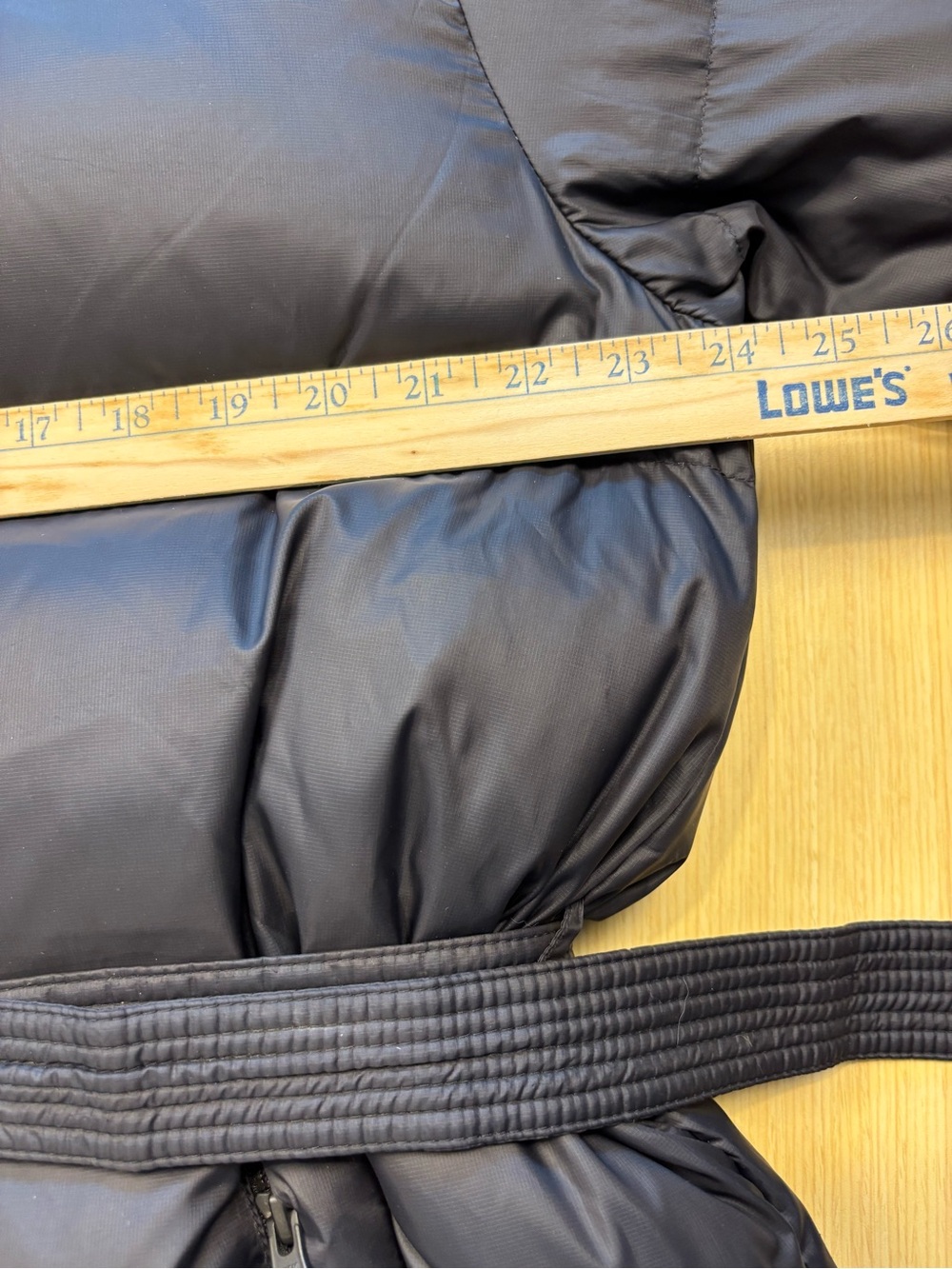 The North Face Nuptse Belted Mid Down Puffer Jacket Black 700 Fill Coat Sz XL - Picture 15 of 16